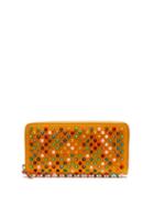 Matchesfashion.com Christian Louboutin - Panettone Spike Embellished Leather Wallet - Womens - Yellow Multi
