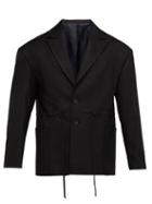 Matchesfashion.com Eckhaus Latta - Single Breasted Drawcord Blazer - Mens - Black