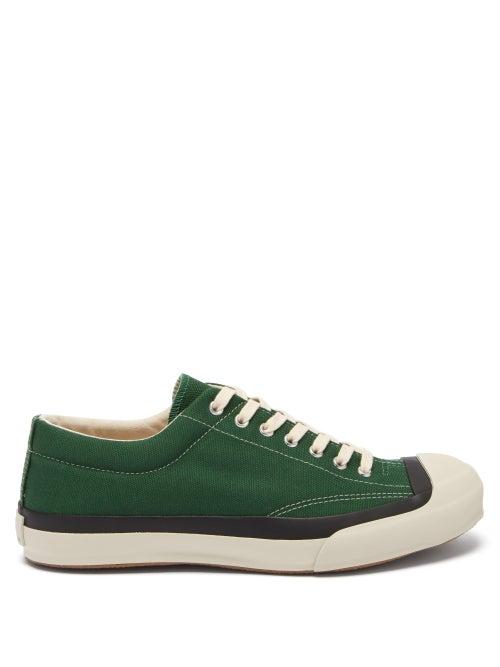 Moonstar - Gym Court Vulcanised-rubber Canvas Trainers - Womens - Green
