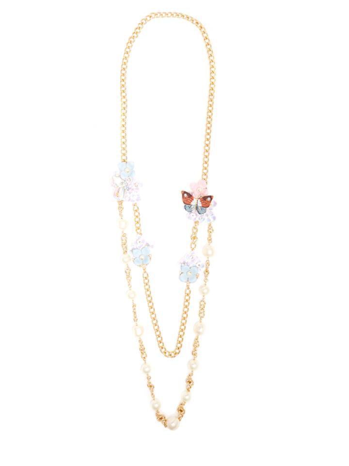 Dolce & Gabbana Hydrangea And Butterfly Double-strand Necklace