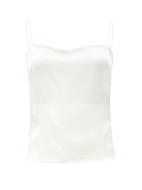 Matchesfashion.com Alexandre Vauthier - Scoop-back Silk-satin Cami Top - Womens - White