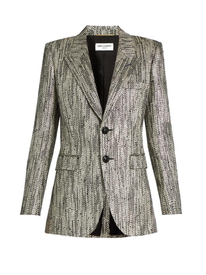 Saint Laurent Peak-lapel Tweed Jacket