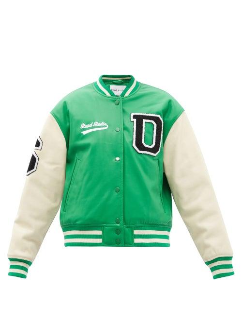 Stand Studio - Fallon Faux-leather Bomber Jacket - Womens - Green Multi