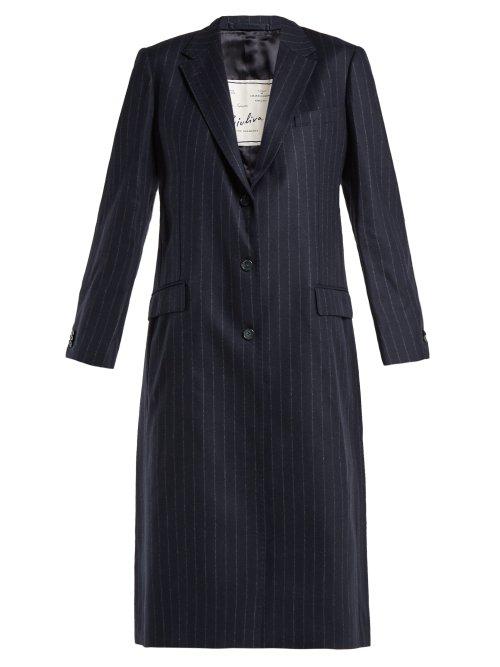 Matchesfashion.com Giuliva Heritage Collection - Tatjana Pinstriped Coat - Womens - Navy Multi