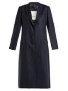 Matchesfashion.com Giuliva Heritage Collection - Tatjana Pinstriped Coat - Womens - Navy Multi