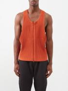 Homme Pliss Issey Miyake - Zipped Technical-pleated Tank Top - Mens - Orange