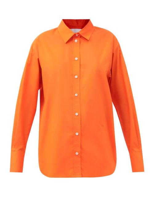 Frame - The Oversized Organic-cotton Shirt - Womens - Orange
