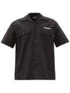 Matchesfashion.com Noon Goons - Logo-embroidered Cotton-twill Shirt - Mens - Black