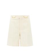 Matchesfashion.com Gucci - Horsebit-embellished Cotton-blend Tweed Shorts - Womens - Ivory