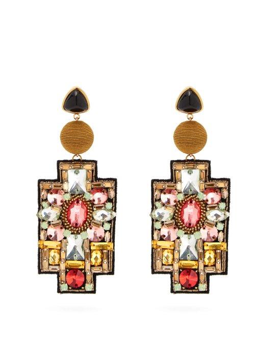 Matchesfashion.com Lizzie Fortunato - Madonna Bead Embellished Drop Earrings - Womens - Multi