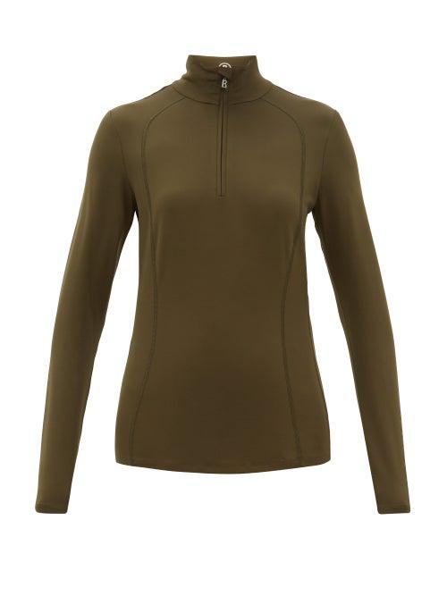 Matchesfashion.com Bogner - Madita Half Zip Thermal Top - Womens - Khaki