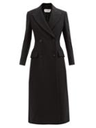 Alexander Mcqueen - Lace-up Double-breasted Wool-blend Coat - Womens - Black