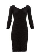 Matchesfashion.com Norma Kamali - Off-the-shoulder Gathered Jersey Midi Dress - Womens - Black