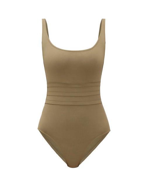 Matchesfashion.com Eres - Asia Panelled-front Swimsuit - Womens - Khaki