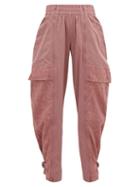 Matchesfashion.com Adidas By Stella Mccartney - Leopard Jacquard Buckled Ankle Track Pants - Womens - Pink