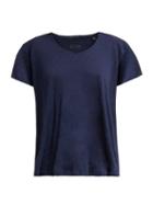 Matchesfashion.com Atm - Schoolboy Slubbed Cotton Jersey V Neck T Shirt - Womens - Navy