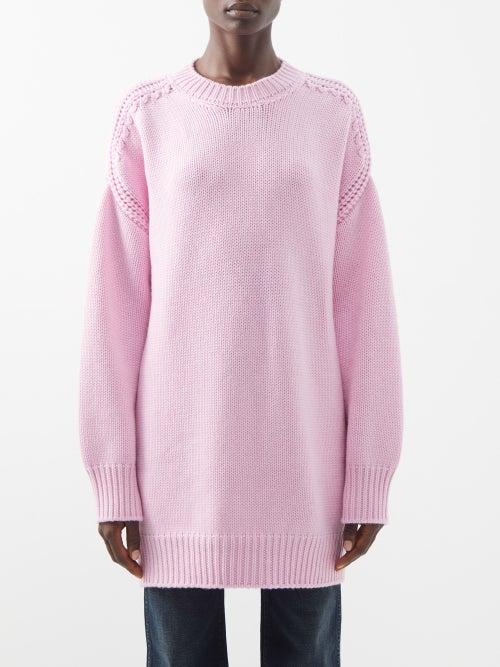 Sa Su Phi - Open-side Oversized Cashmere Sweater - Womens - Light Pink