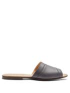 Matchesfashion.com Hecho - Leather Slides - Mens - Charcoal