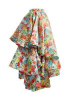 Matchesfashion.com Richard Quinn - Floral Print Asymmetric Tiered Skirt - Womens - Multi
