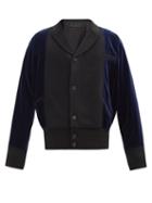 Matchesfashion.com Haider Ackermann - Peak-lapel Velvet Bomber Jacket - Mens - Black Blue