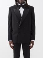 Saint Laurent - Double-breasted Grain De Poudre Tuxedo Jacket - Mens - Black