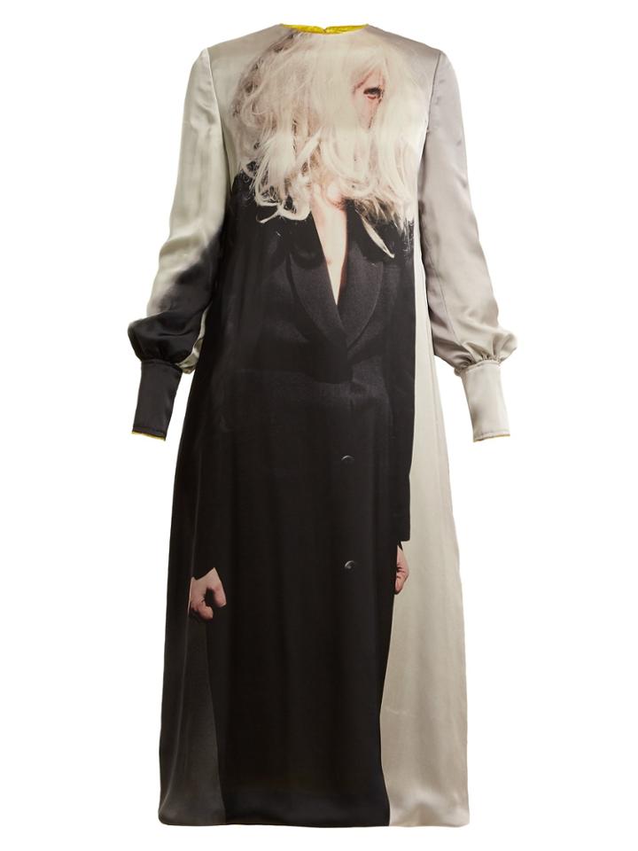 Undercover Reversible Graphic-print Satin Dress