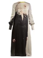 Undercover Reversible Graphic-print Satin Dress