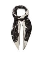 Valentino Panther-print Silk-satin Scarf