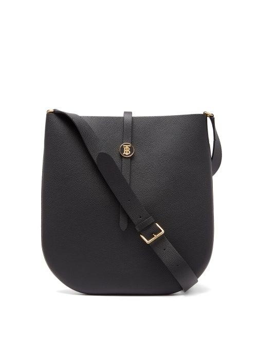 Matchesfashion.com Burberry - Tb-monogrammed Grained-leather Cross-body Bag - Womens - Black