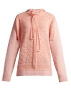 Matchesfashion.com Jw Anderson - Panelled Lambswool Blend Sweater - Womens - Pink
