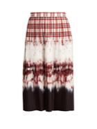 Altuzarra Lucille Check-dgrad Pleated Skirt
