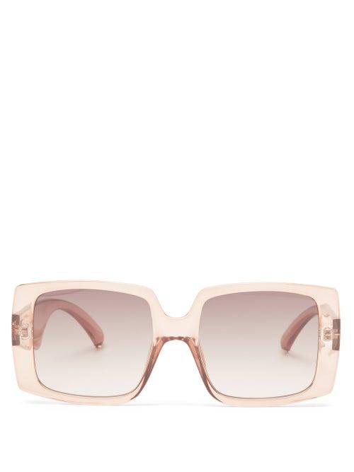 Le Specs - Glo Getter Square-frame Sunglasses - Womens - Light Brown