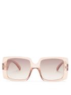 Le Specs - Glo Getter Square-frame Sunglasses - Womens - Light Brown