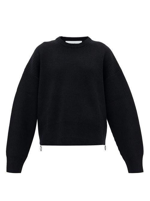 Matchesfashion.com Paco Rabanne - Zipped-side Knitted-wool Sweater - Womens - Black