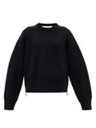 Matchesfashion.com Paco Rabanne - Zipped-side Knitted-wool Sweater - Womens - Black