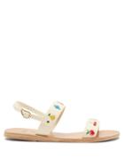 Ladies Shoes Ancient Greek Sandals - X Hvn Clio Fruit-embroidered Leather Sandals - Womens - White Multi