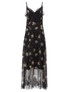 Matchesfashion.com Paco Rabanne - Lace-trim Floral-print Chiffon Dress - Womens - Black Print