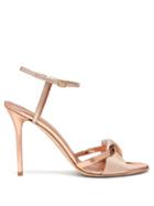 Matchesfashion.com Malone Souliers - Terry Metallic And Mirrored Leather Sandals - Womens - Rose Gold