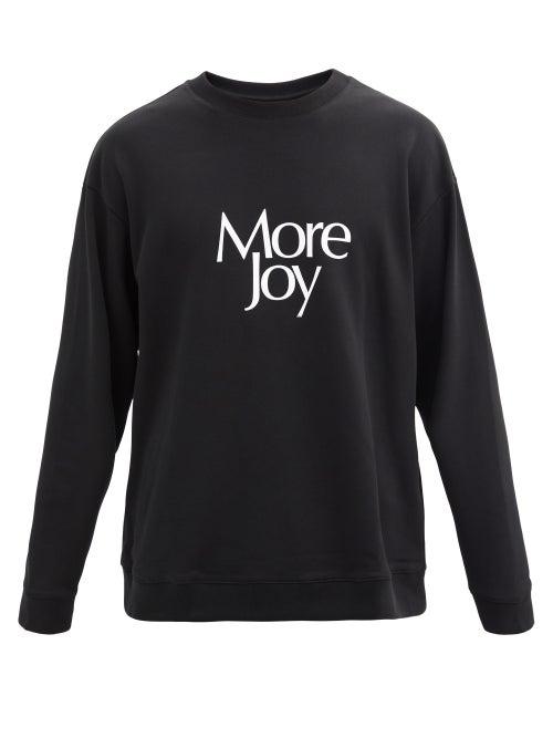 Matchesfashion.com More Joy By Christopher Kane - More Joy-print Cotton-jersey Sweatshirt - Mens - Black