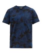 Matchesfashion.com Valentino - Logo Print Camouflage Cotton T Shirt - Mens - Blue