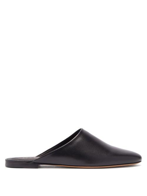 Matchesfashion.com A.p.c. - X Suzanne Koller Leather Backless Slipper Shoes - Womens - Black