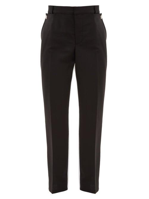 Matchesfashion.com Burberry - Logo Two Tone Mohair Blend Track Pants - Mens - Black