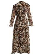 Matchesfashion.com Sonia Rykiel - Leopard Print Silk Maxi Dress - Womens - Leopard