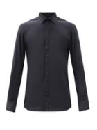 Matchesfashion.com Dolce & Gabbana - Concealed-button Cotton-poplin Shirt - Mens - Dark Navy