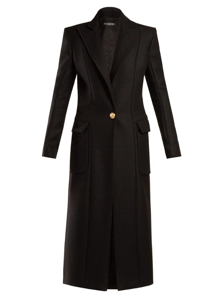 Balmain Single-breasted Wool And Cashmere-blend Coat