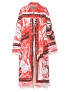 Matchesfashion.com Marni - Type-print Double-layered Twill Coat - Womens - Red Print