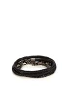 Title Of Work Sterling-silver And Leather Wrap Bracelet