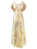 Matchesfashion.com Temperley London - Bardot Sequinned Dress - Womens - Gold