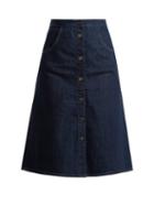 Matchesfashion.com M.i.h Jeans - Calcott Denim Skirt - Womens - Indigo