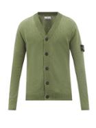 Stone Island - Logo-patch Cotton-blend Cardigan - Mens - Green